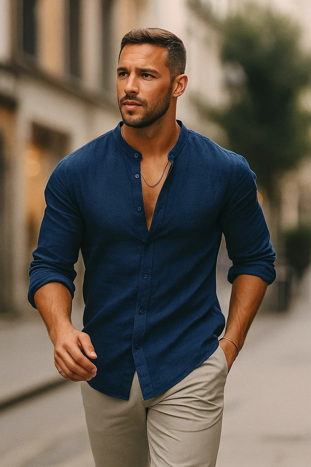 Everyday men's 3/4 sleeve shirt, offering ultimate comfort and relaxed style. Ideal casual top.