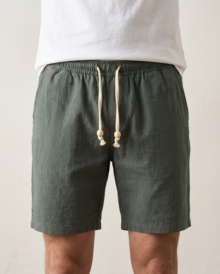 Grey men's activewear shorts, featuring a comfortable drawstring waist for athletic activities.