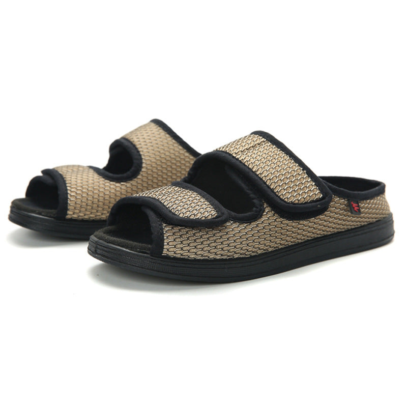 Comfortable men's casual shoes, wide fit & breathable, with easy-wear Velcro fastening, lightweight for daily walking support.
