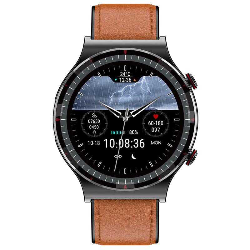 Premium men's health smartwatch, providing ECG, blood pressure & heart rate data.
