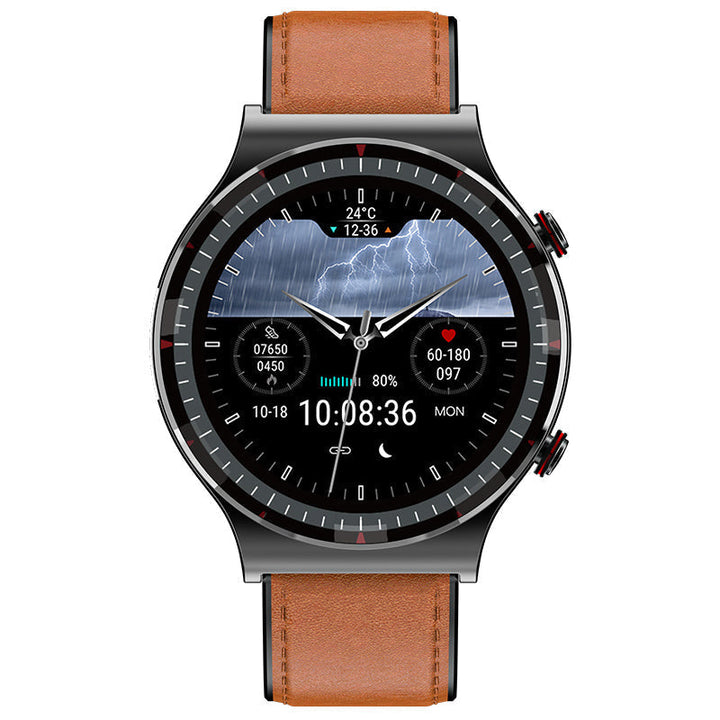 Premium men's health smartwatch, providing ECG, blood pressure & heart rate data.