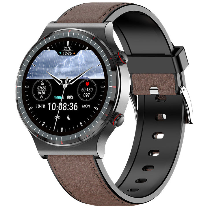Sophisticated men's wearable tech: ECG, SpO2, heart rate, and sleep quality monitor.