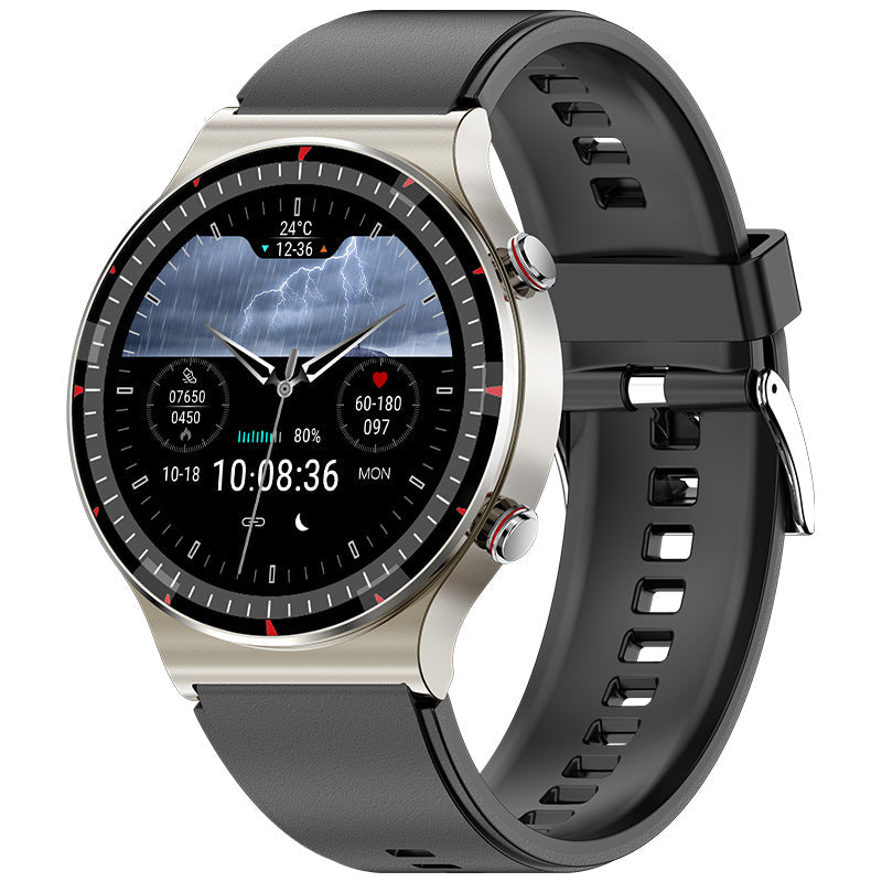 Smartwatch for men with integrated ECG, blood oxygen saturation and heart rate.