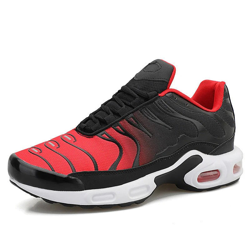 Lightweight men's sports shoes with advanced air cushion technology, ideal for spring & autumn runs, lace-up comfort.