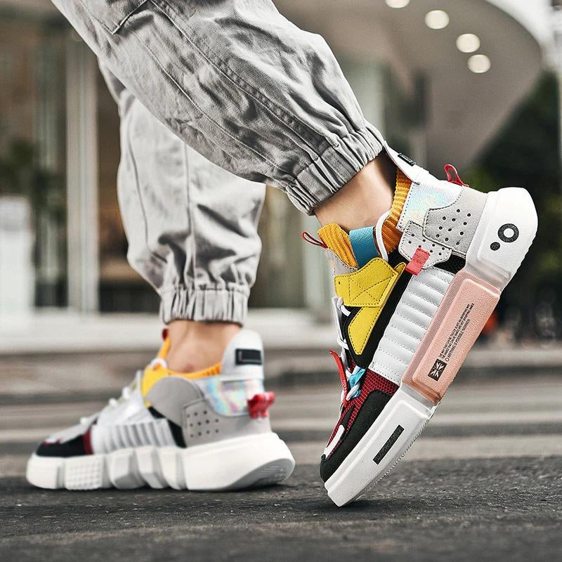 Black AirWave men's fashion sneakers; comfortable streetwear shoes with a distinctive skater style.