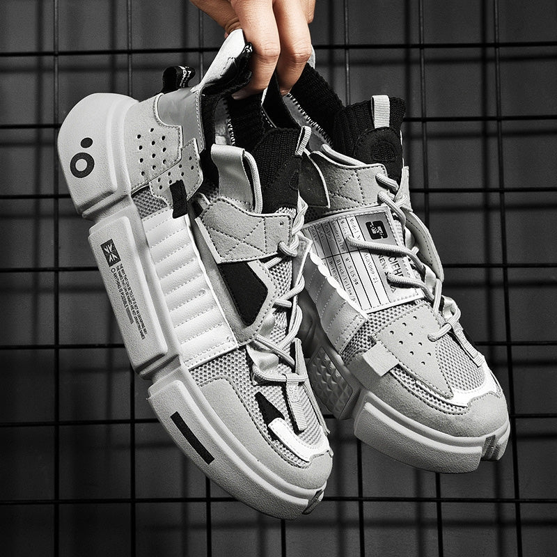 Trendy men's AirWave sneakers; black skater style shoes providing comfort & a modern streetwear look.