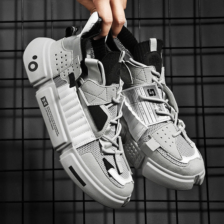 Trendy men's AirWave sneakers; black skater style shoes providing comfort & a modern streetwear look.