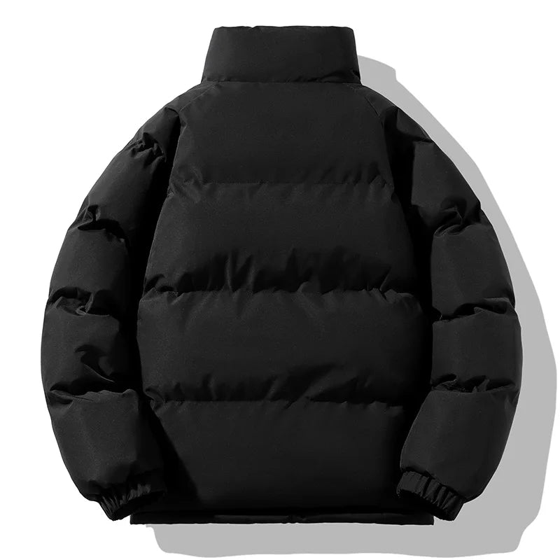 Stylish men's Alpine puffer jacket, perfect for fall & winter fashion. Warm, insulated, & casual cold weather outerwear.