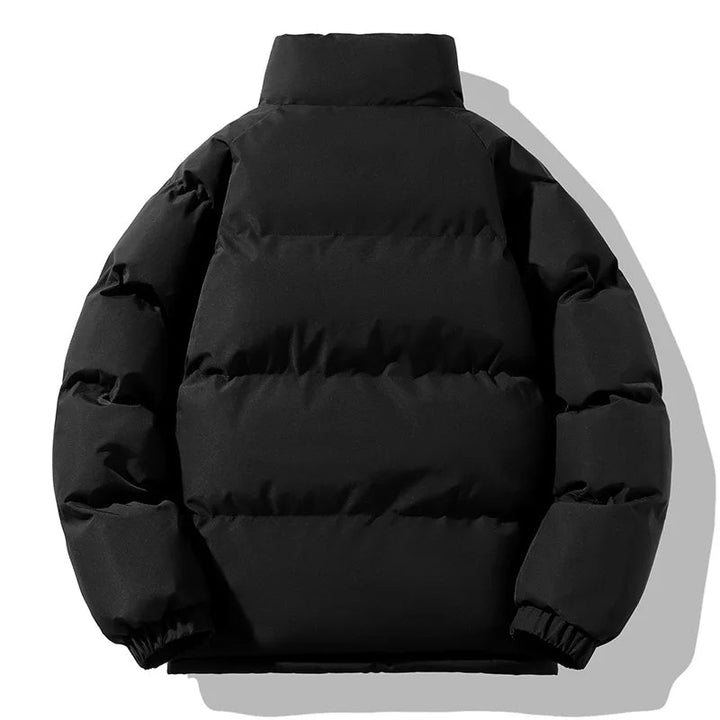 Stylish men's Alpine puffer jacket, perfect for fall & winter fashion. Warm, insulated, & casual cold weather outerwear.