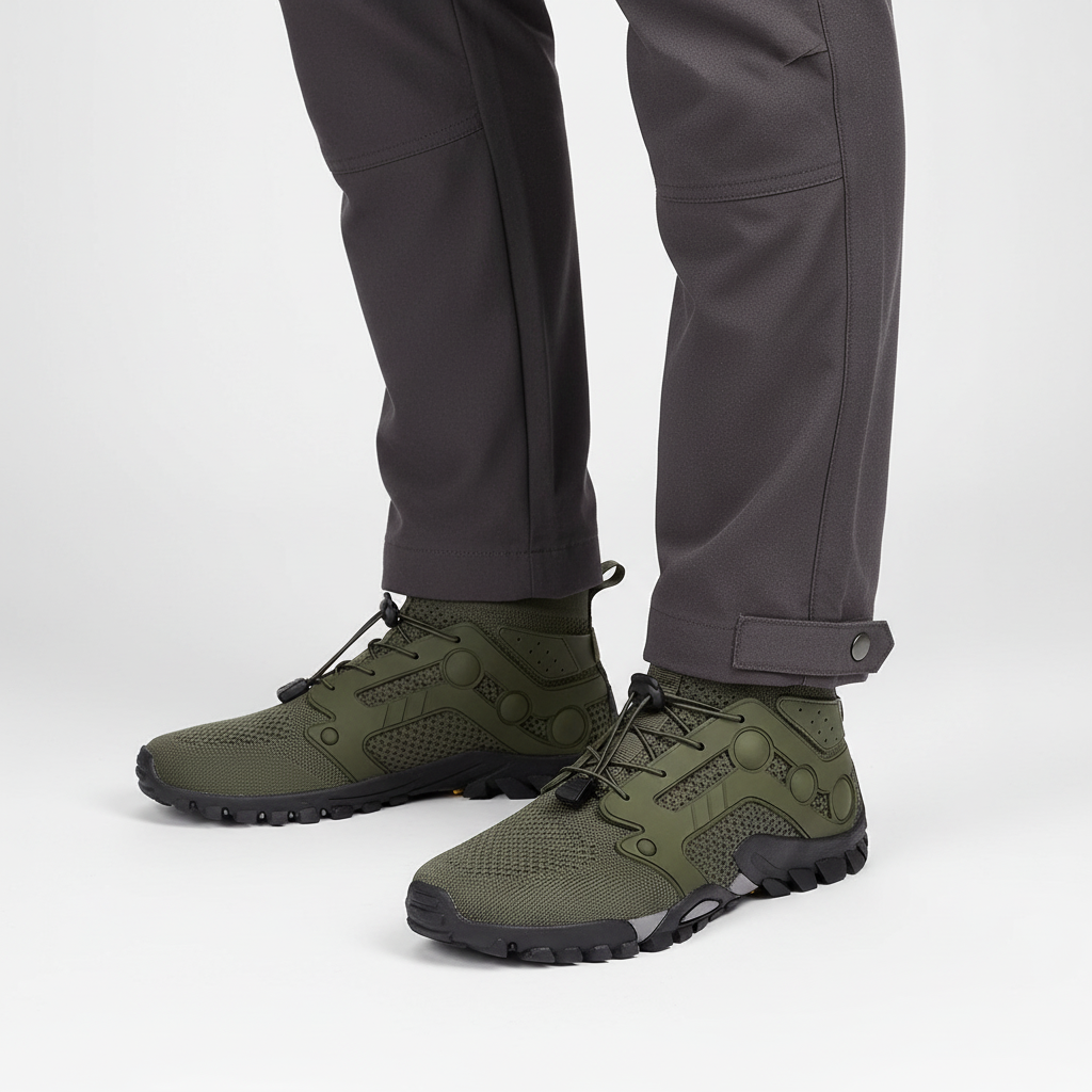 Barefoot style men's high-shaft outdoor shoes, designed for natural movement, walking, and trail adventures.