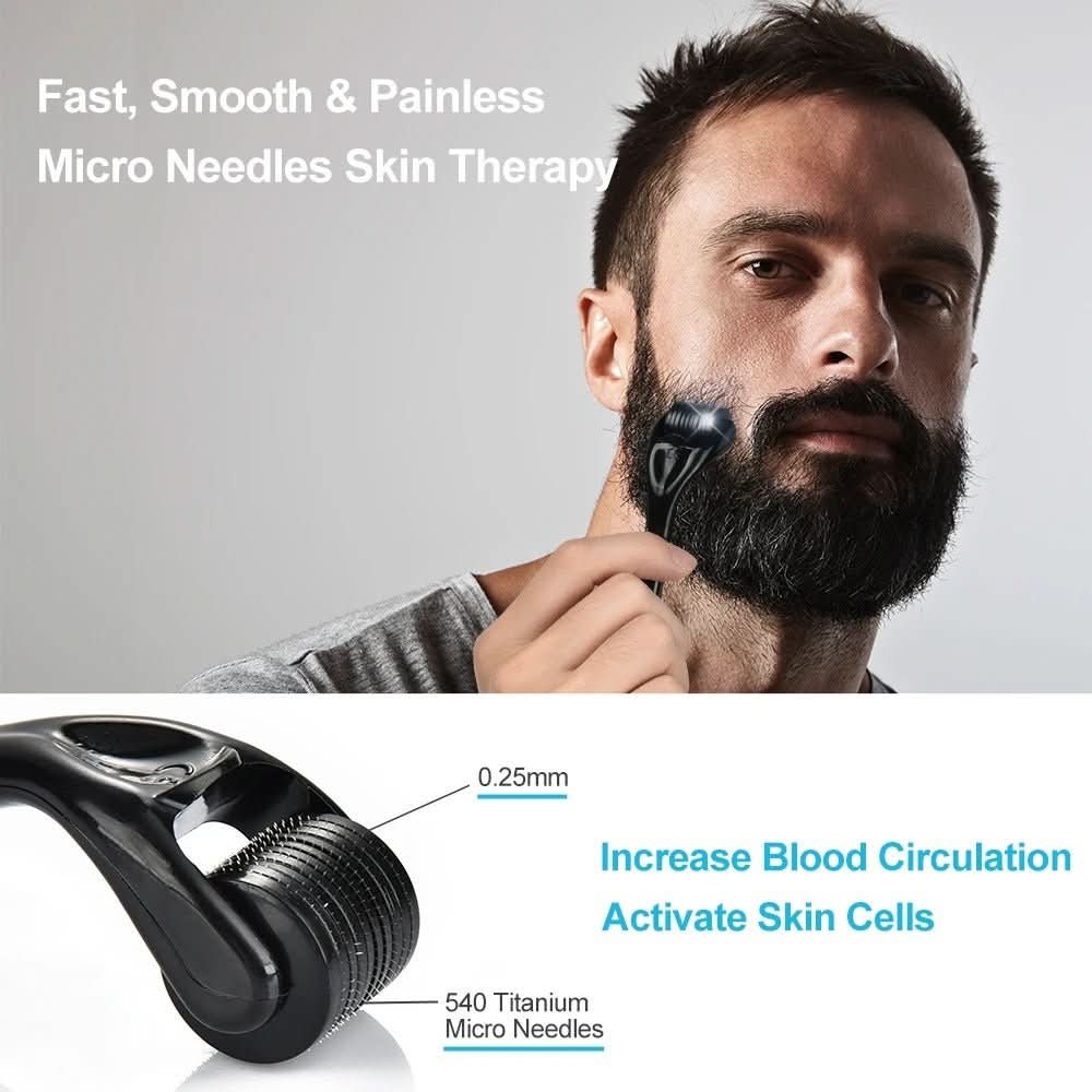 Instructions guide for using the beard growth kit to achieve a fuller, healthier facial hair.
