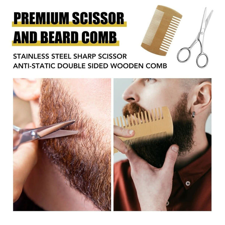 Natural ingredients in beard growth oil for men. Supports thick beard and healthy facial hair.