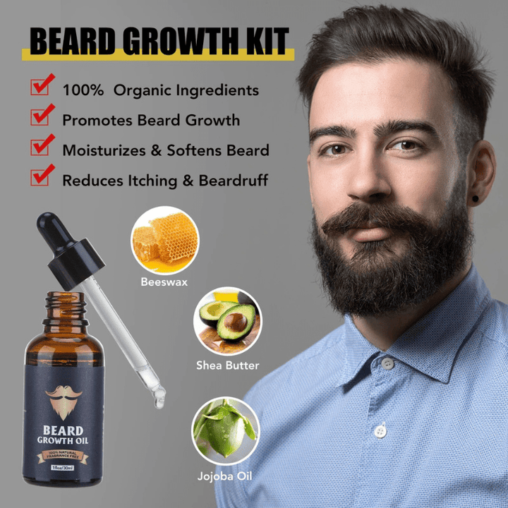 Key ingredients for nourishing beard balm. Promotes healthy facial hair and a fuller beard.