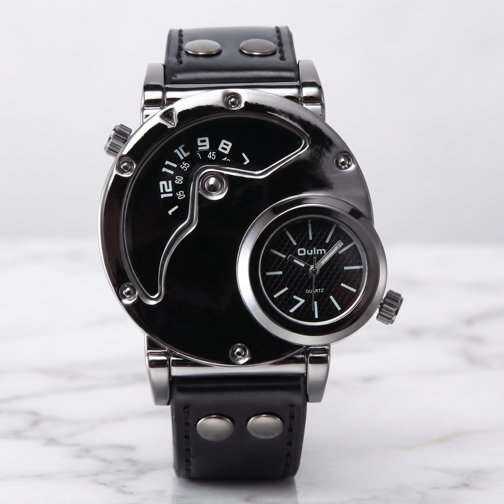 Lightweight men's dual time watch, ideal stylish timepiece with a large easy-to-read display.