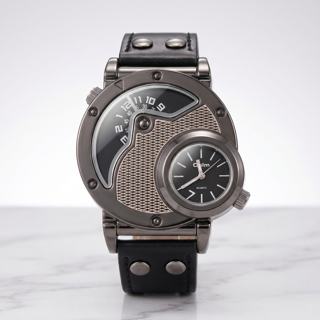 High-performance men's sport watch with dual time capability, stylish design & lightweight comfort.