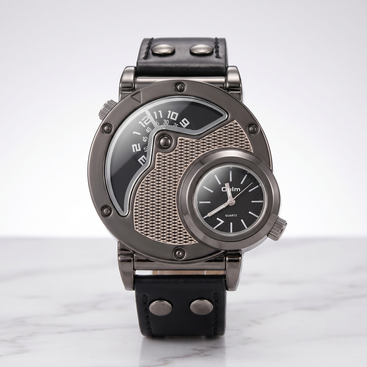High-performance men's sport watch with dual time capability, stylish design & lightweight comfort.