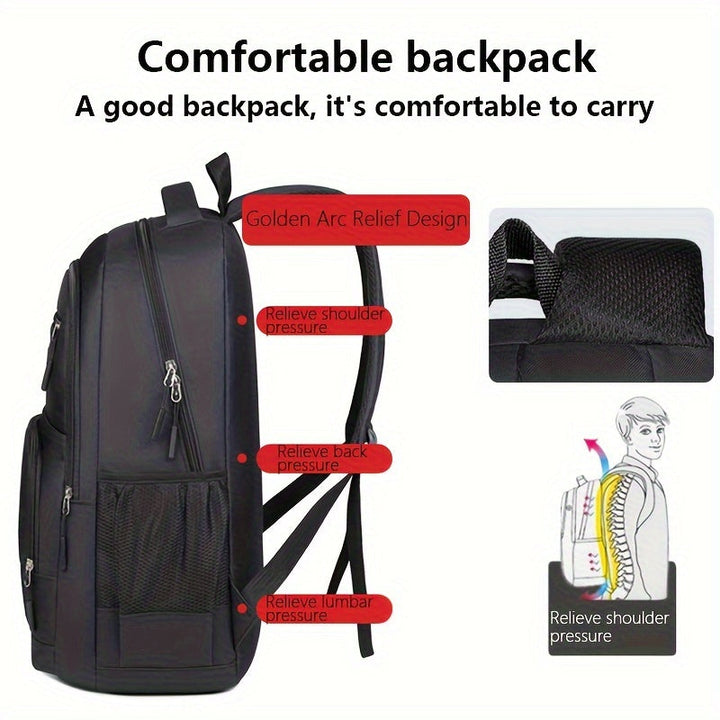 Stylish gray men's commuter backpack, large capacity for work, college, and daily essentials.