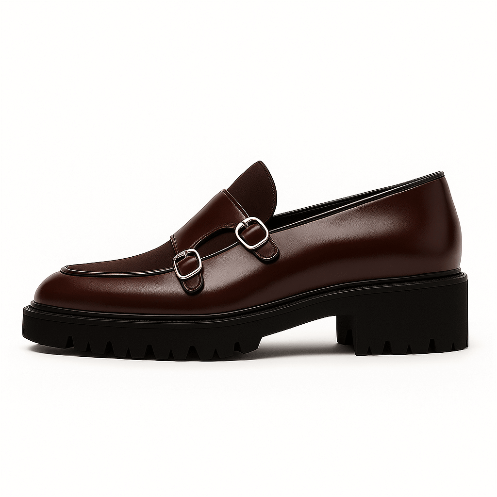 Sophisticated men's monk strap loafers, perfect as dress shoes for evening wear, business, or special occasions.