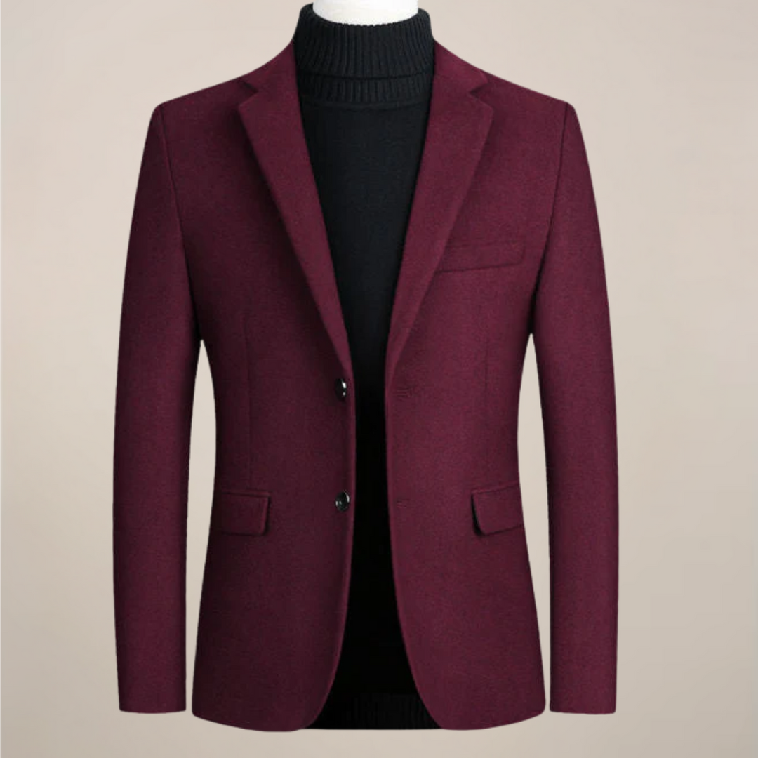 Men's black smart casual blazer, tailored for business casual & versatile stylish outerwear. Perfect for any occasion.