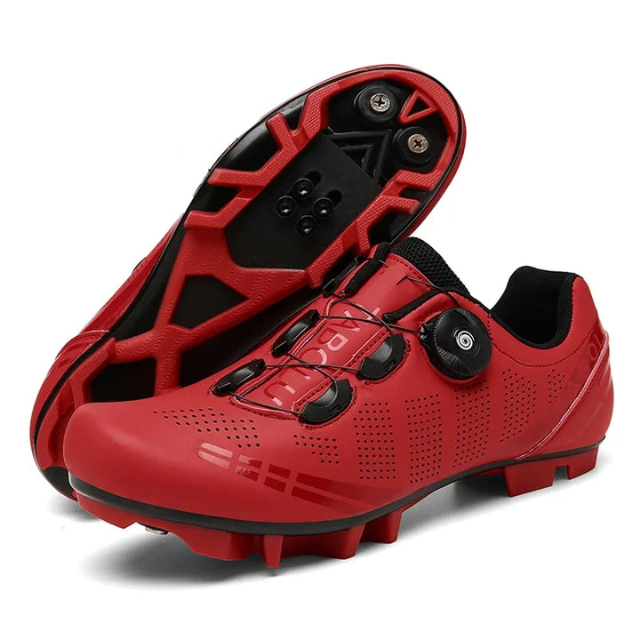 Men's SPD cycling shoes, perfect athletic footwear for aggressive mountain biking and energetic indoor spin classes.
