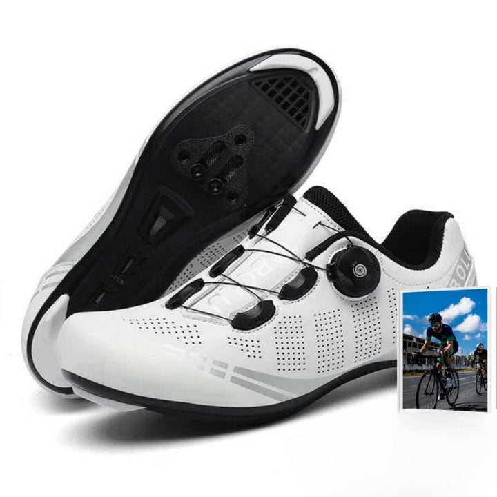 Black men's SPD mountain bike shoes with secure closure, excellent for trail riding, outdoor & indoor cycling.