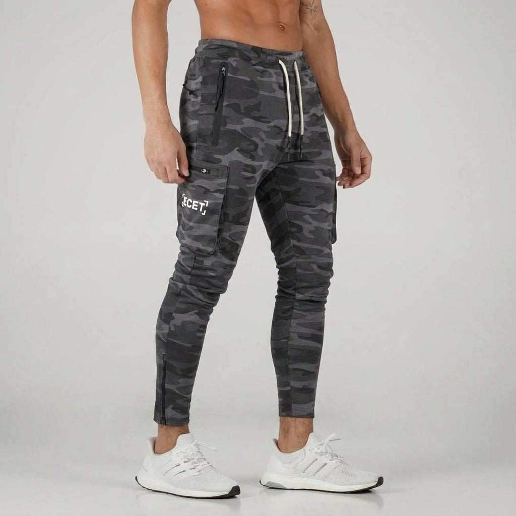 Durable men's athletic joggers with spacious pockets, designed for active comfort & versatile casual style.