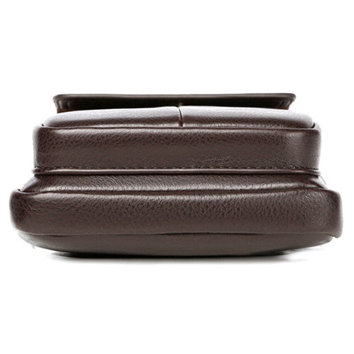 Black vertical men's crossbody bag with a dedicated front pocket for quick access to essentials.