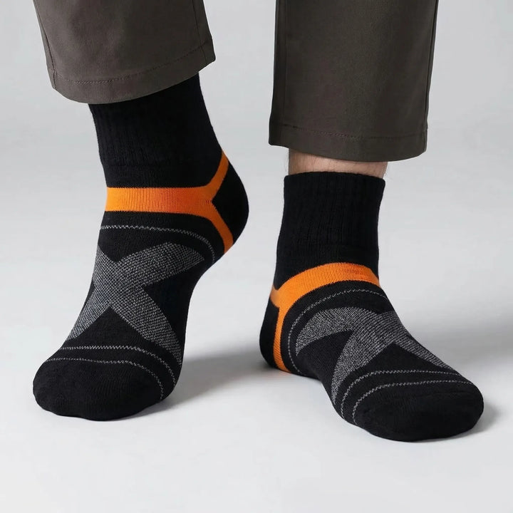 3 pair pack of men's ankle sports socks, breathable and moisture-wicking. Great for running and active lifestyles.
