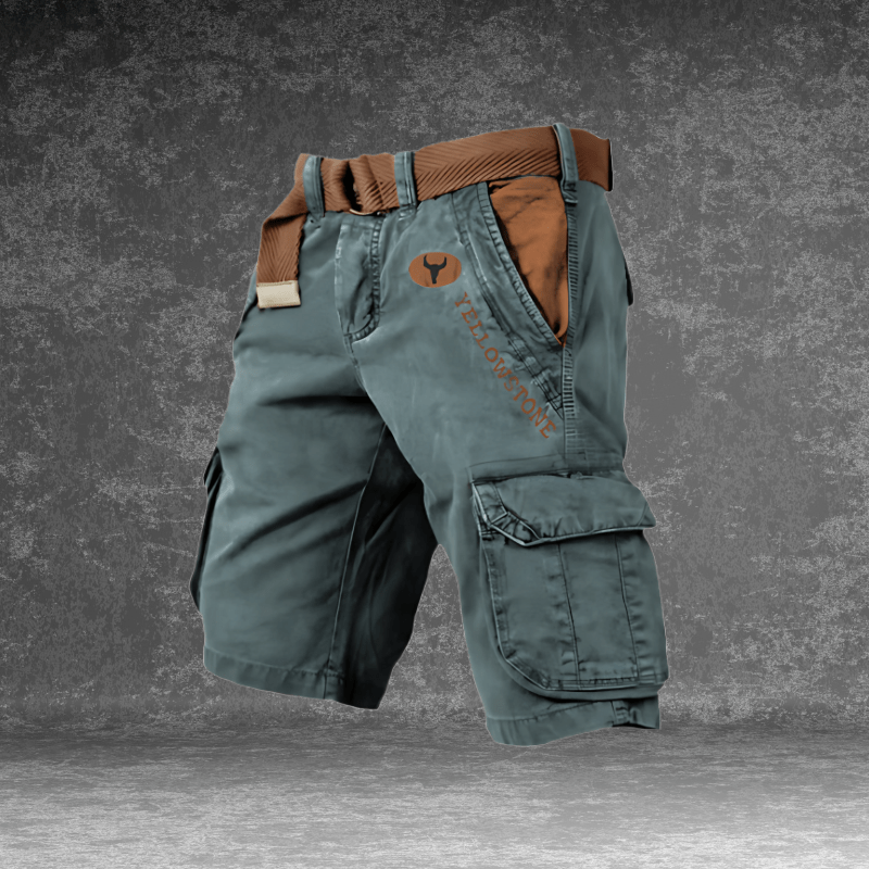 Durable men's cargo shorts, breathable for activewear, featuring ample utility pockets for essentials.