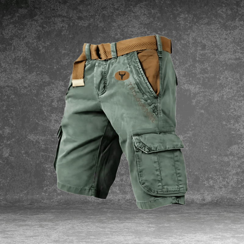 Men's comfortable breathable cargo shorts with multi-pockets, ideal for outdoor and travel utility.