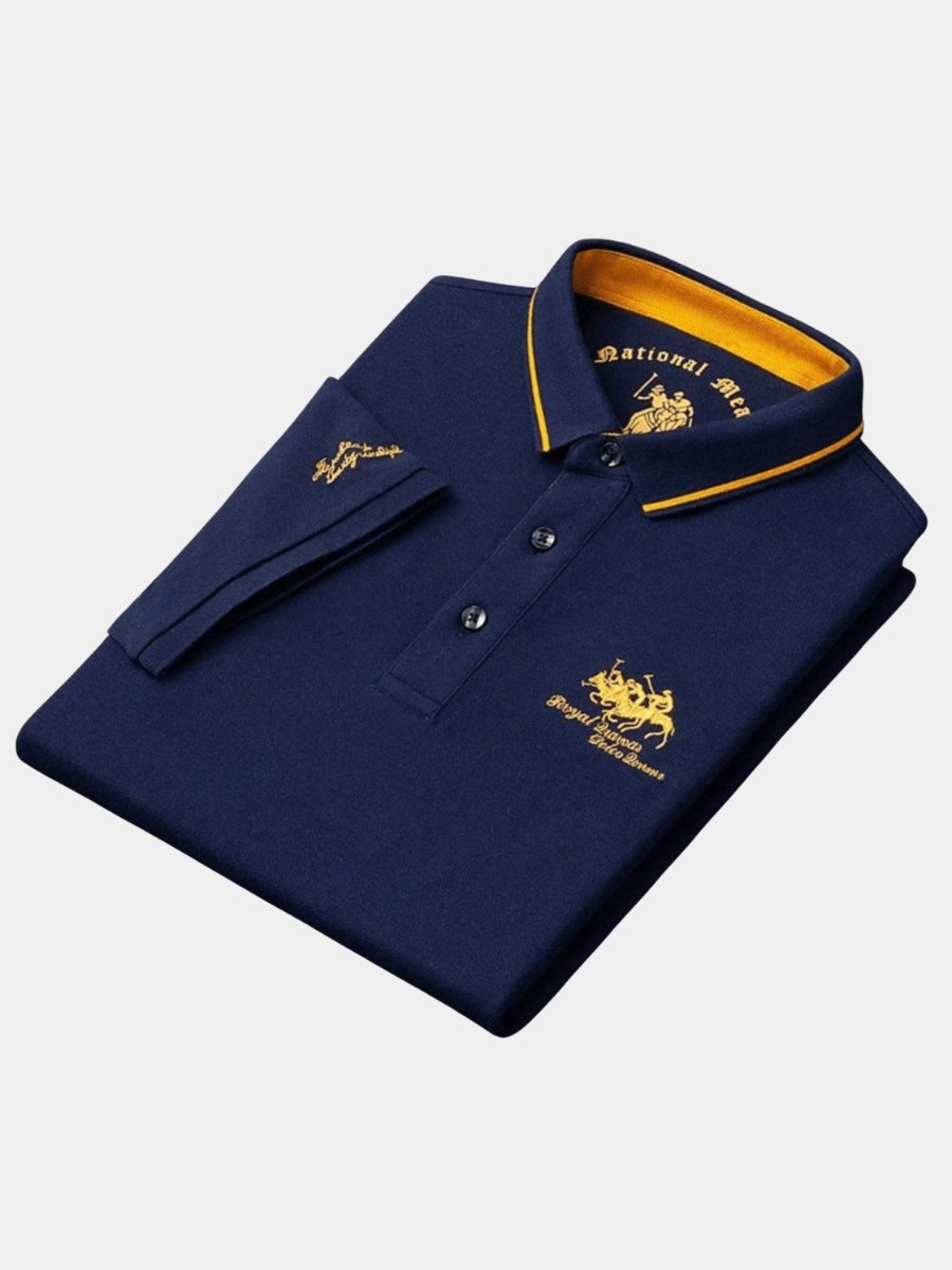 Men's breathable embroidered polo shirt in a vibrant hue for casual everyday style.