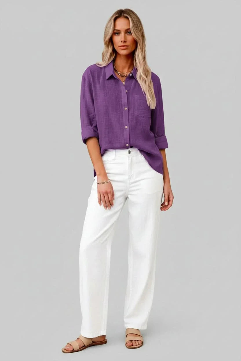 Men's breathable lightweight solid casual shirt, perfect for summer style & everyday wear.
