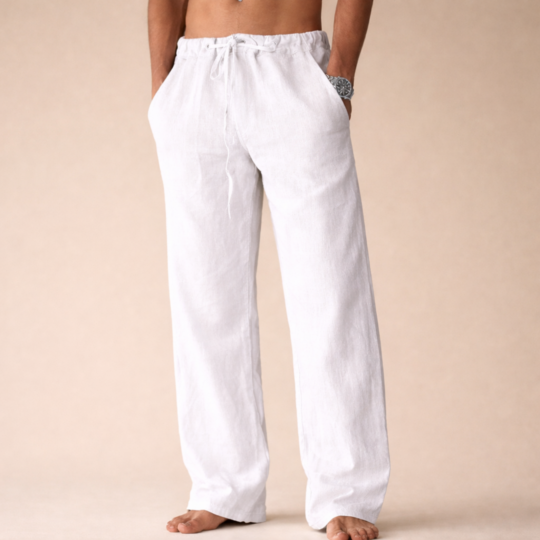 Men's breathable linen casual pants in a relaxed fit for ultimate summer comfort.