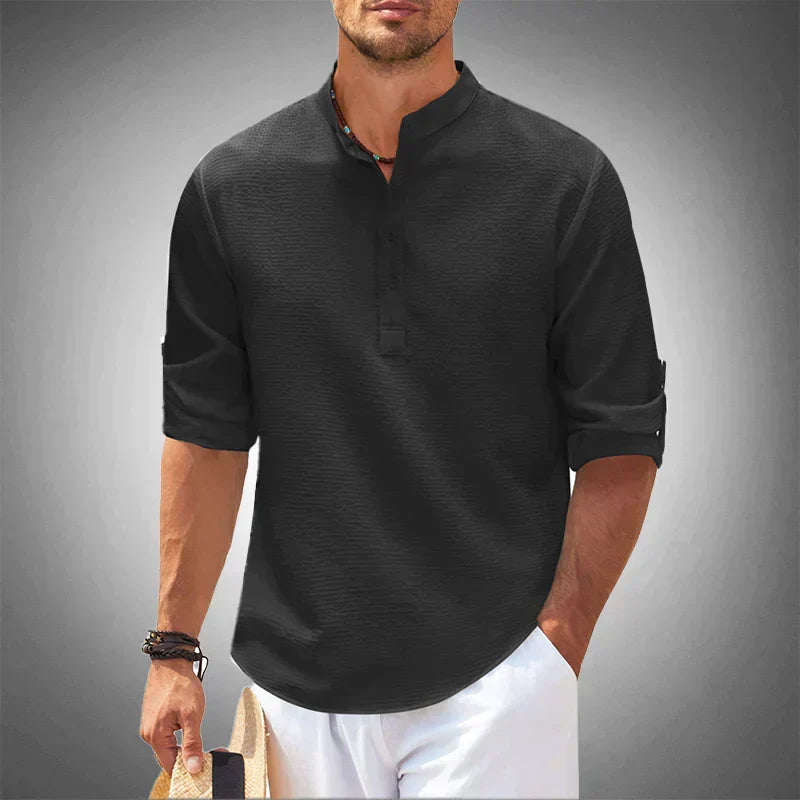 Stylish men's casual short sleeve shirt. Ideal for summer leisure, holidays, and everyday comfortable wear on warm days.