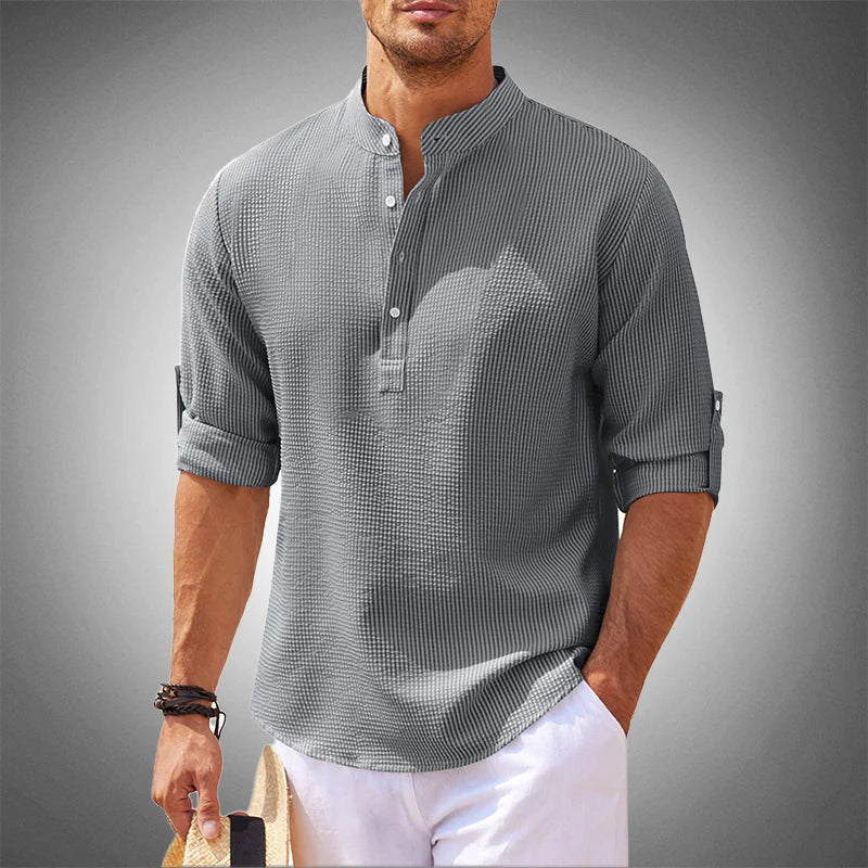 Relaxed fit men's short sleeve summer shirt. Breathable, comfortable, and stylish for casual wear & vacation adventures.