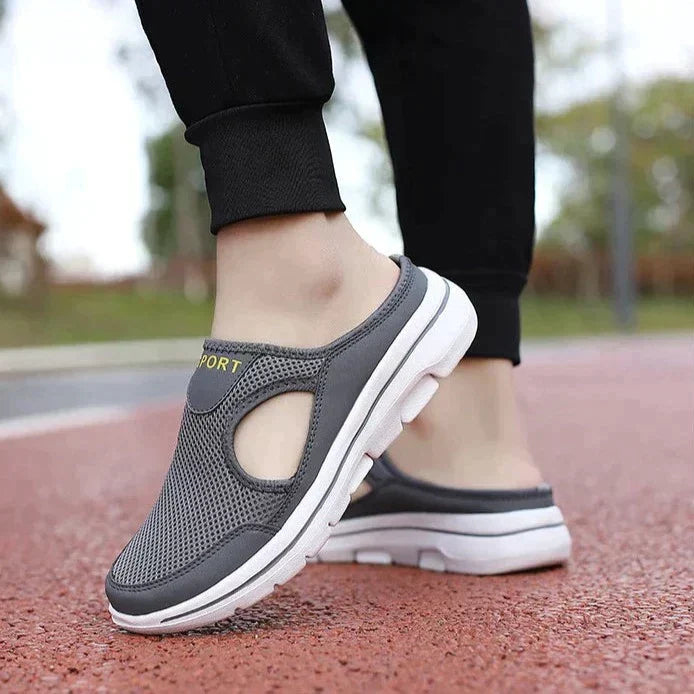 Lightweight breathable mens travel shoes, easy slip-on style for active men.