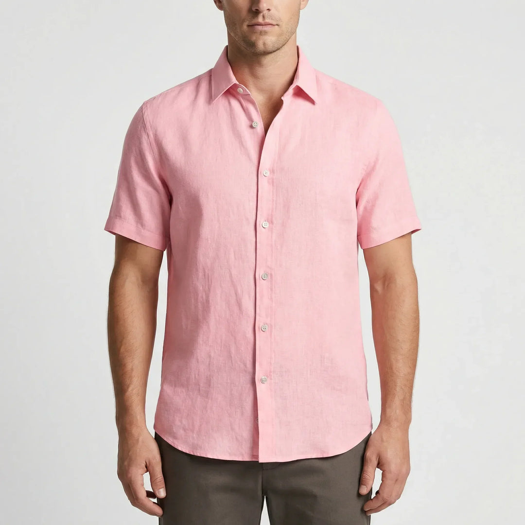 Comfortable men's breezy summer shirt with a button-up front, loose fit for warm weather.