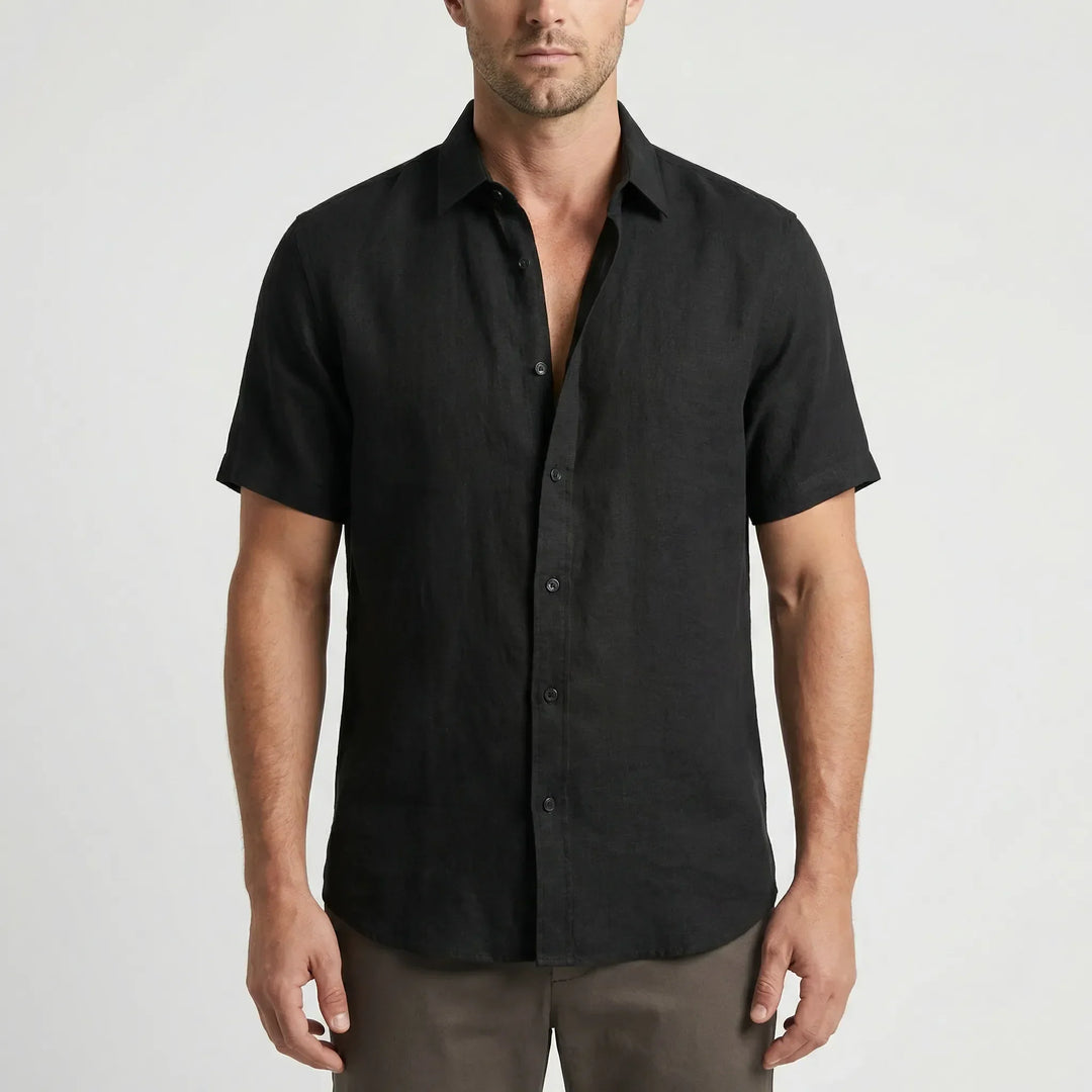 Everyday men's fashion: breezy short-sleeve button-up shirt for casual summer comfort.