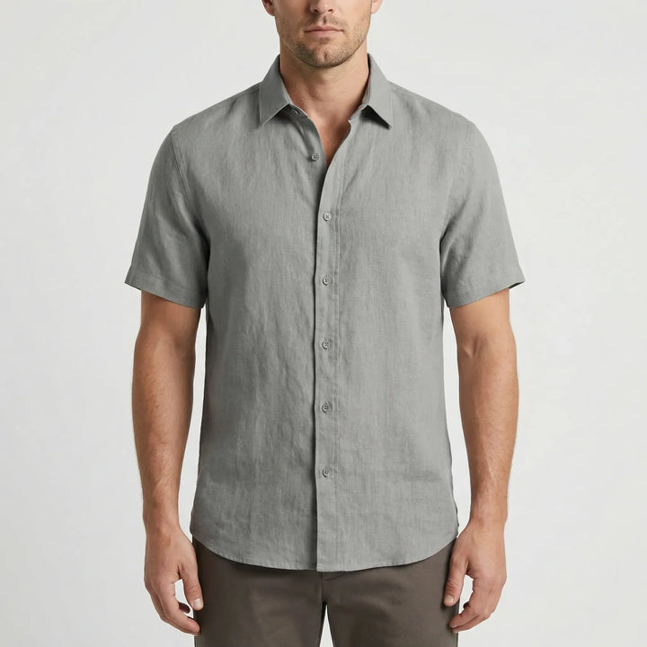 Men's summer essential: cool, breezy short-sleeve button-up shirt for ultimate comfort.