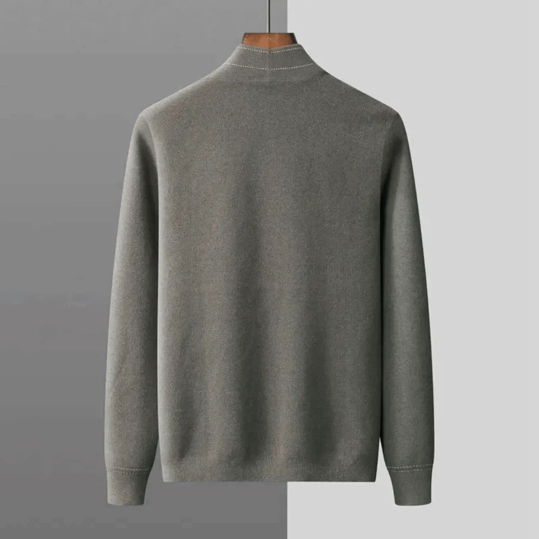 Comfortable men's knit cardigan with button front, ideal for sophisticated smart casual layering.