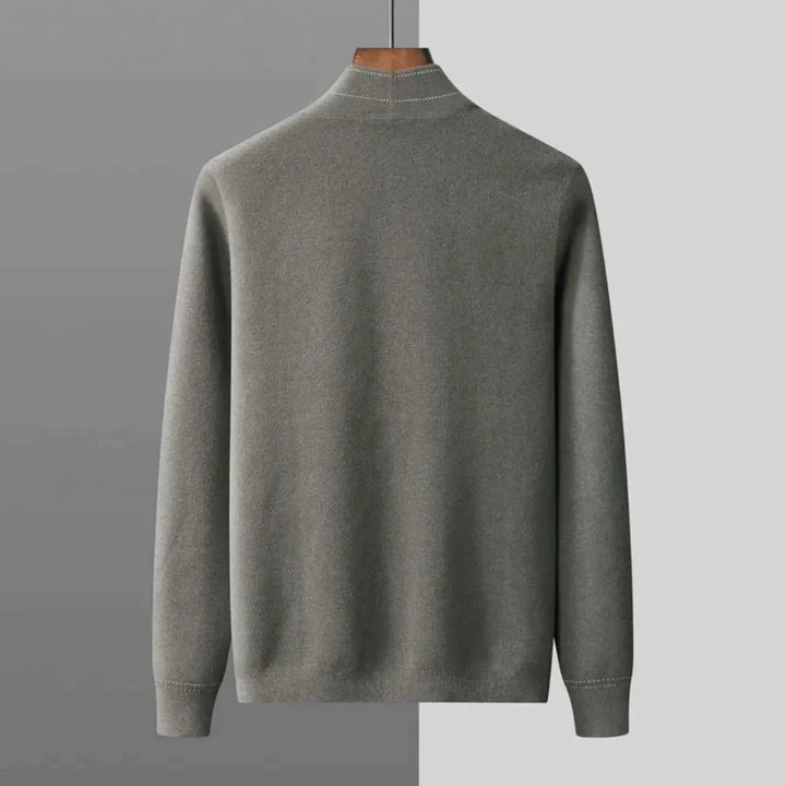 Comfortable men's knit cardigan with button front, ideal for sophisticated smart casual layering.