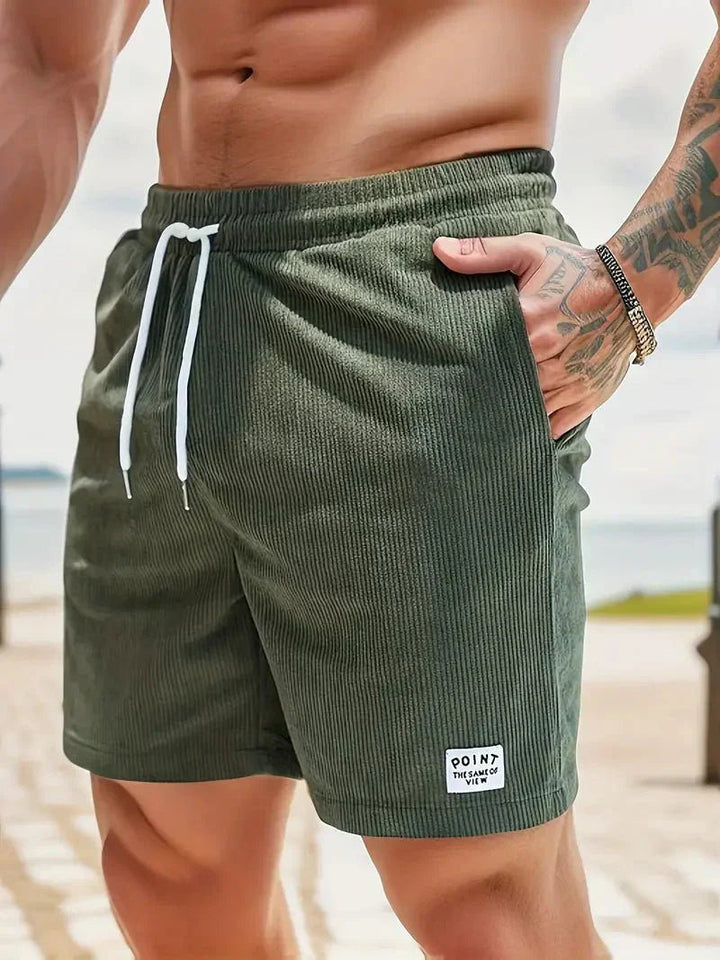 Men's casual drawstring shorts, relaxed fit, perfect for everyday comfort and summer wear.
