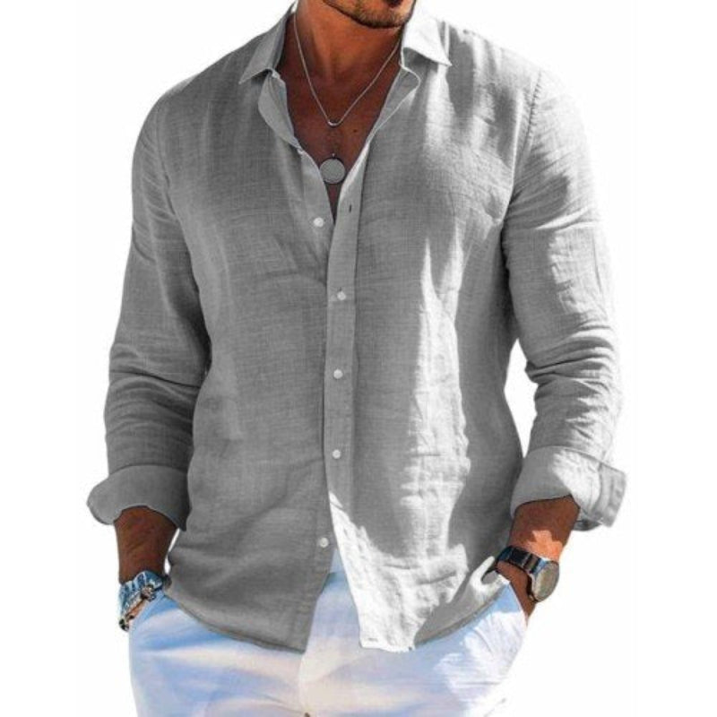 Men's casual regular fit short sleeve button-up shirt in a solid color, perfect for summer everyday wear.