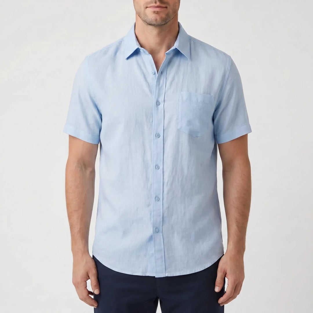 Comfortable men's short sleeve casual shirt. Relaxed fit button-down for summer and everyday warm weather wear.