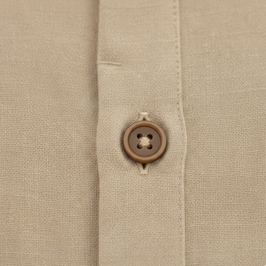 Lightweight men's short sleeve polo top, button-front design, versatile summer wear.