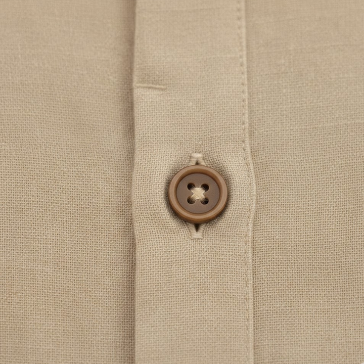 Lightweight men's short sleeve polo top, button-front design, versatile summer wear.