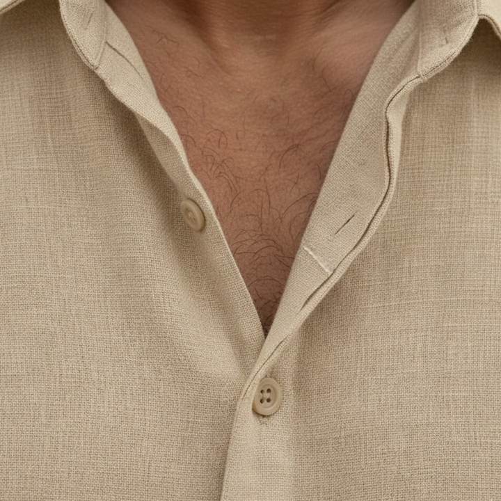 Men's summer short sleeve polo, casual button-front shirt for comfortable everyday wear.