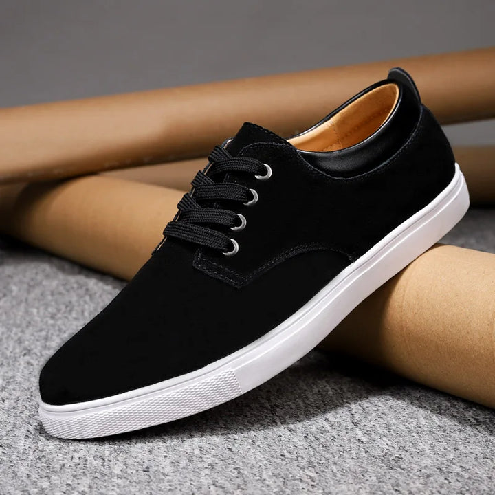 Breathable fabric detail on men's casual sneakers, designed for all-day comfort & fashionable everyday wear.