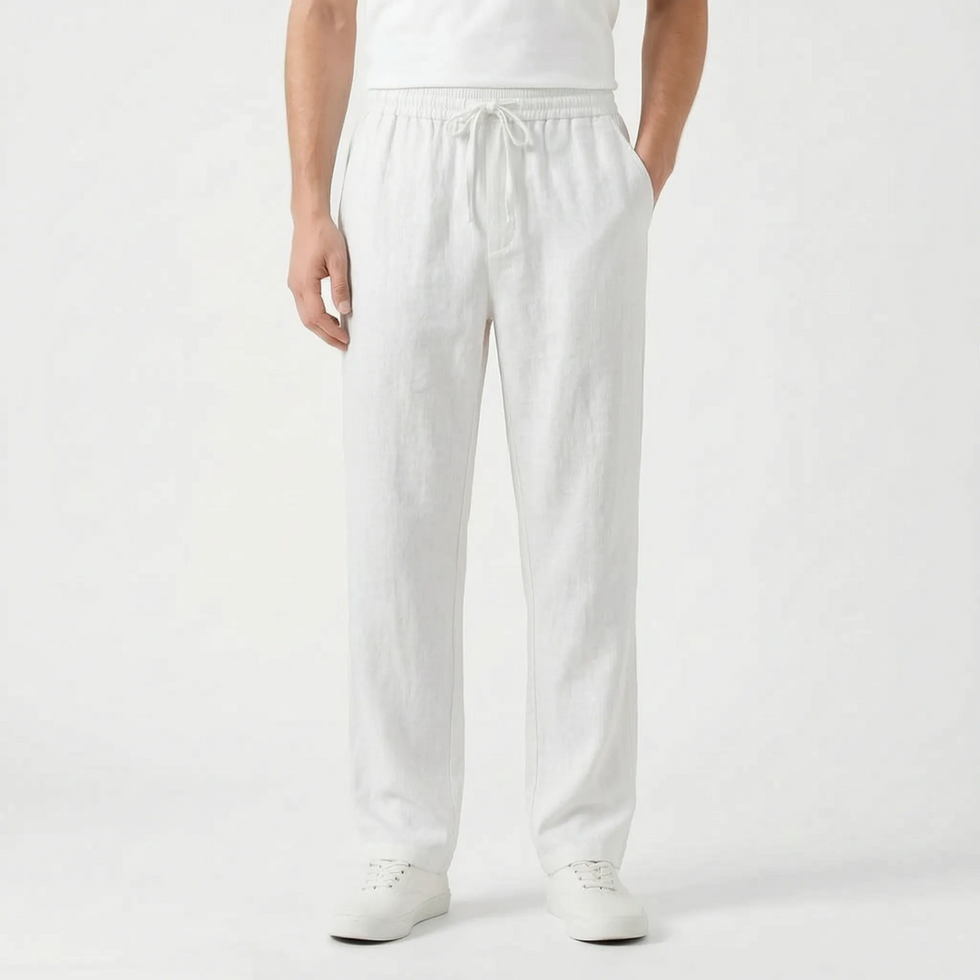 Relaxed fit men's straight leg pants, breathable and comfortable for casual outings & summer fashion.