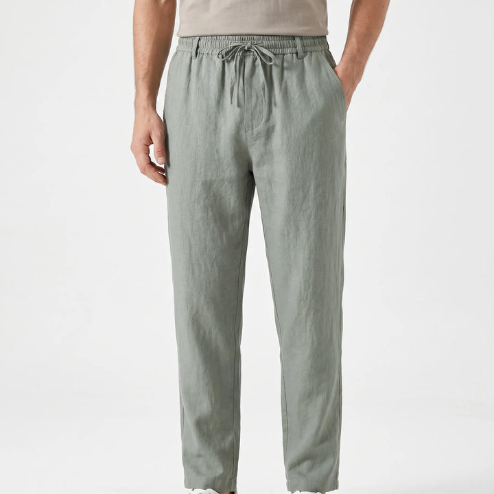 Relaxed fit men's straight-leg casual trousers, perfect for summer comfort and versatile fashion.
